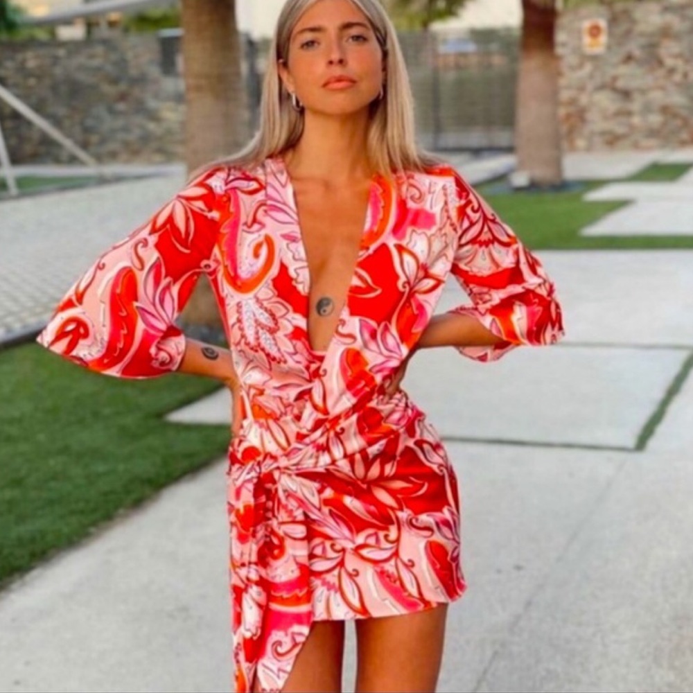 ZARA PRINTED MINI DRESS